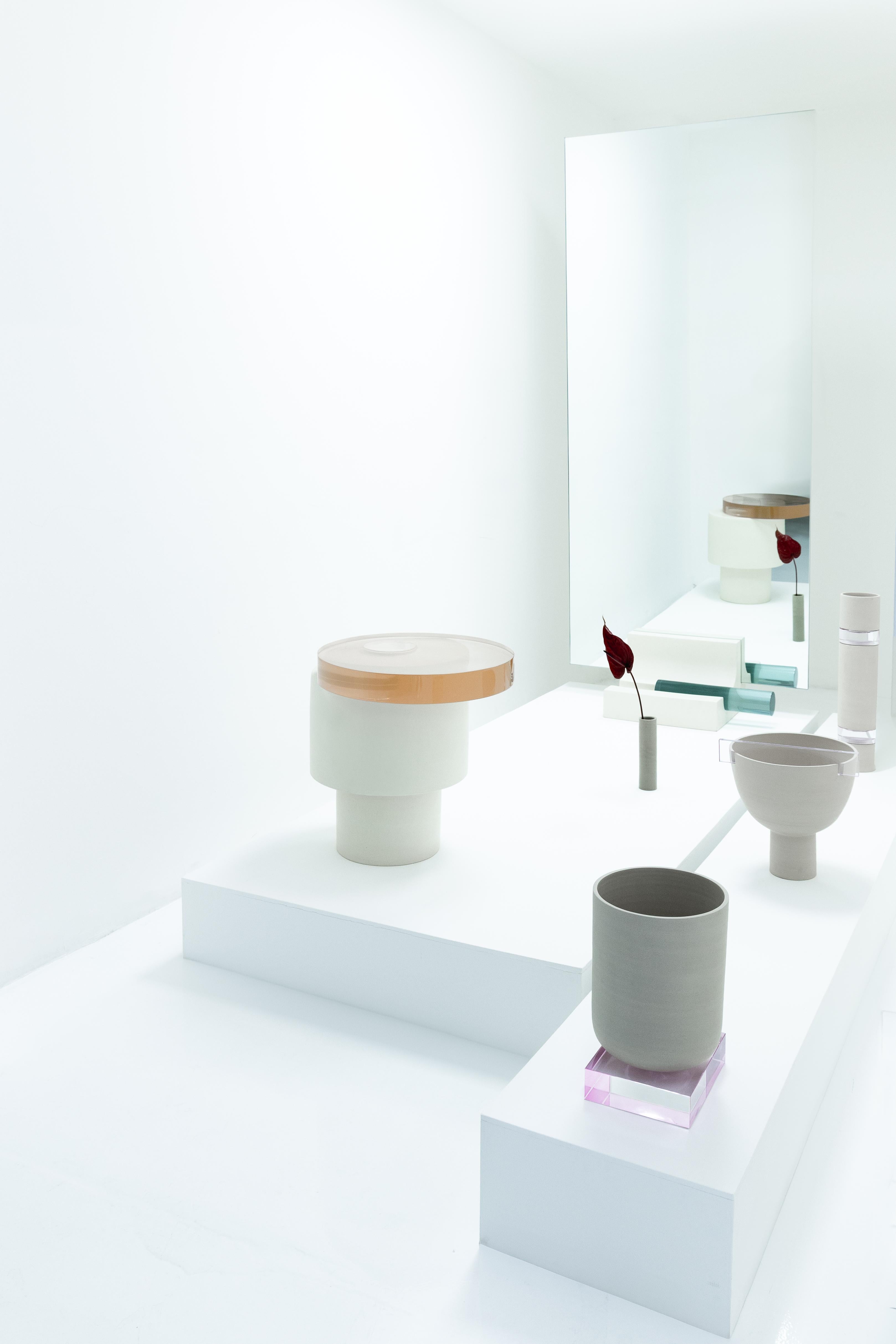 Brutalist Clay & Resin Full-Length Mirror  ÉTER Furniture, FACIES .001 For Sale 1