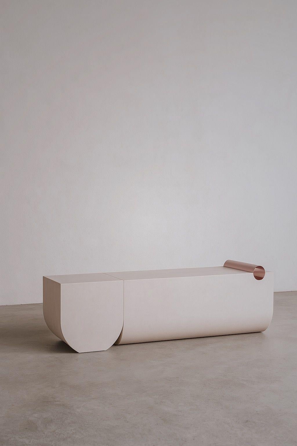 Hand-Crafted Brutalist Clay & Resin Sculptural Bench — ÉTER Furniture, FACIES For Sale