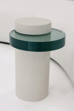 Brutalist Clay & Resin Small Round Side Table ÉTER Furniture, FACIES 04A