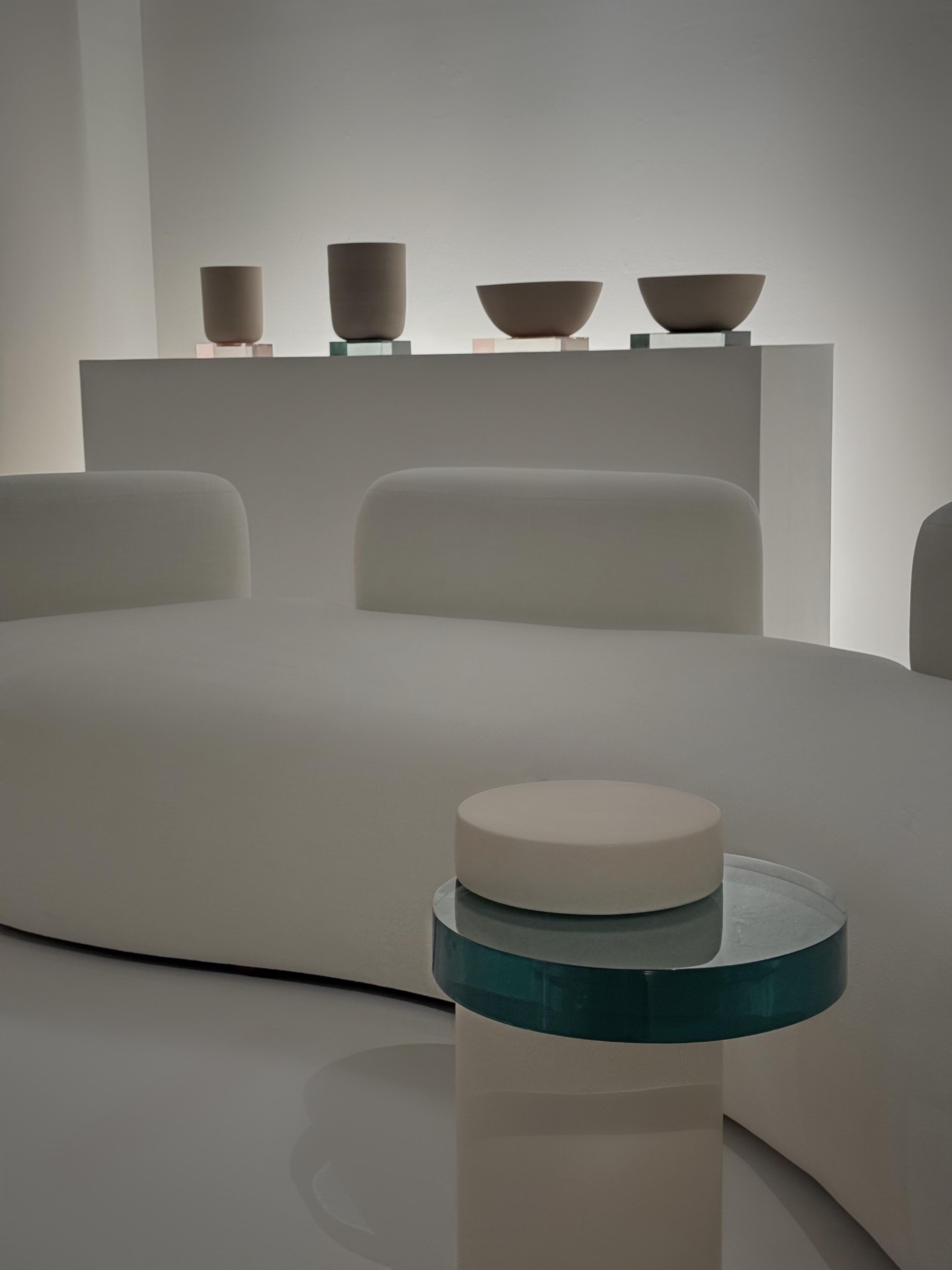 Brutalist Clay & Resin Small Round Side Table ÉTER Furniture, FACIES 04A For Sale 1