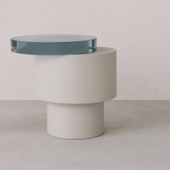 Brutalist Clay & Resin Round Side Table ÉTER Furniture, FACIES 04B