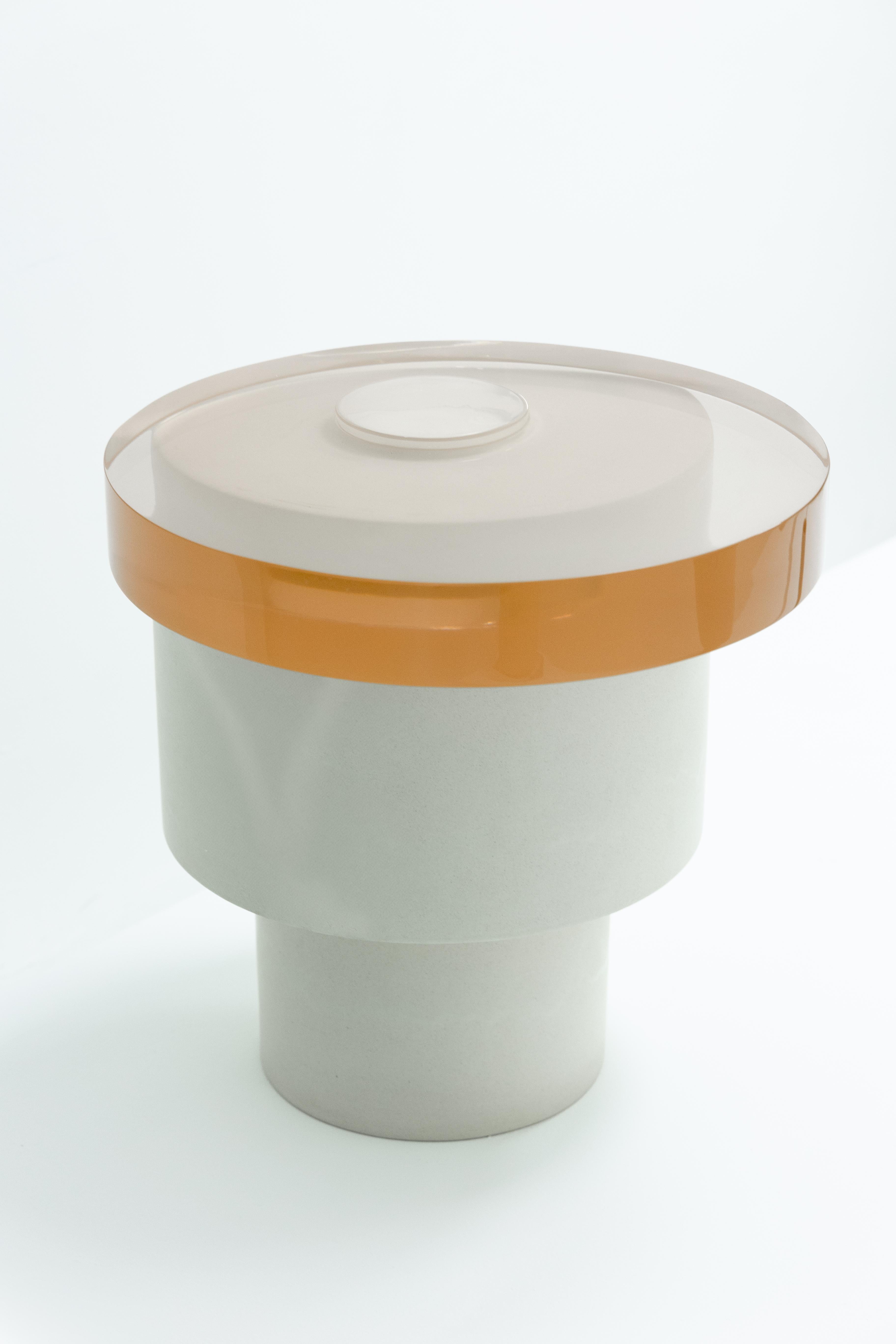 Brutalist Clay & Resin Round Side Table  ÉTER Furniture, FACIES 04B In New Condition For Sale In Miami, FL