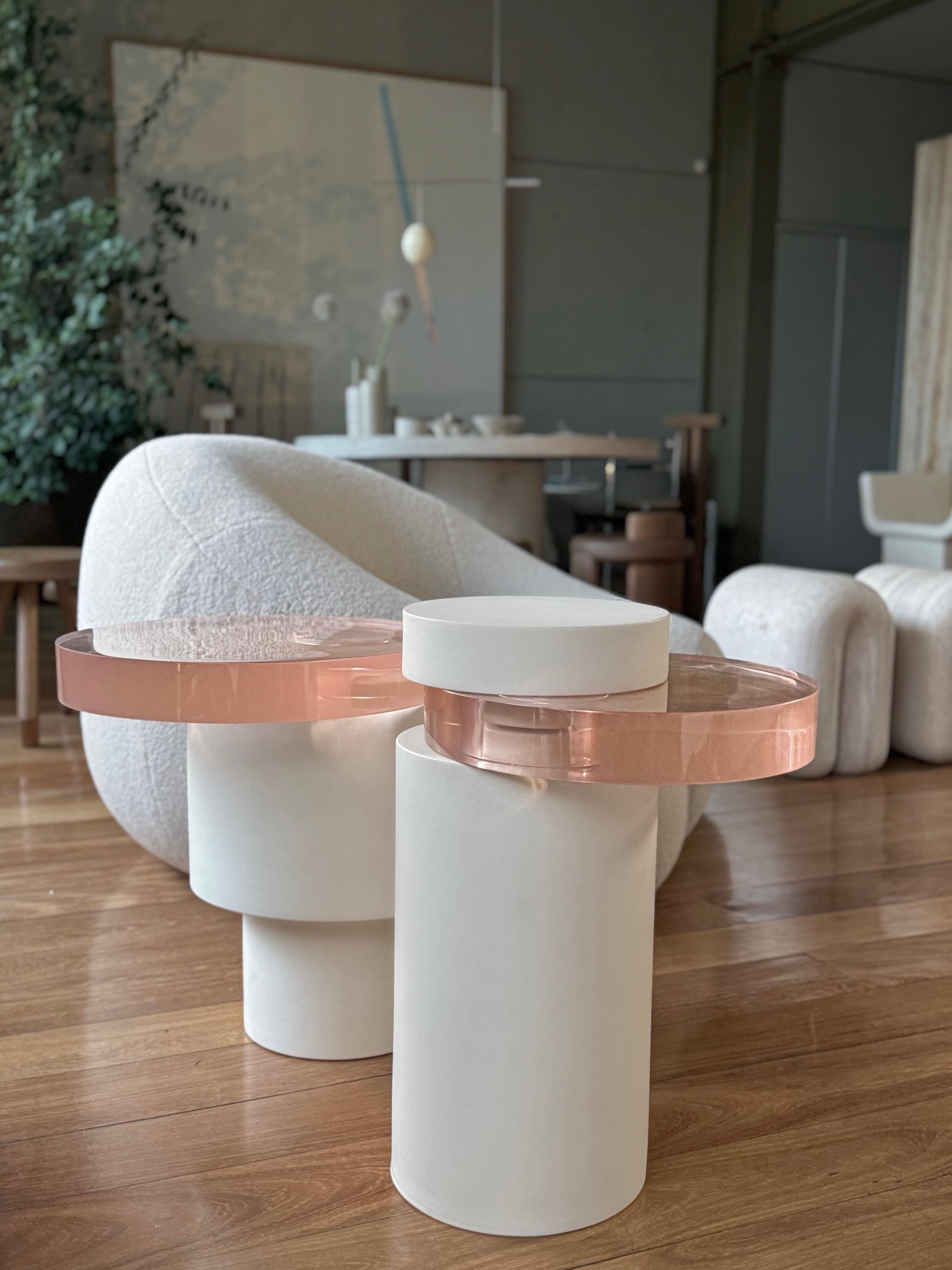 Brutalist Clay & Resin Round Side Table  ÉTER Furniture, FACIES 04B For Sale 1