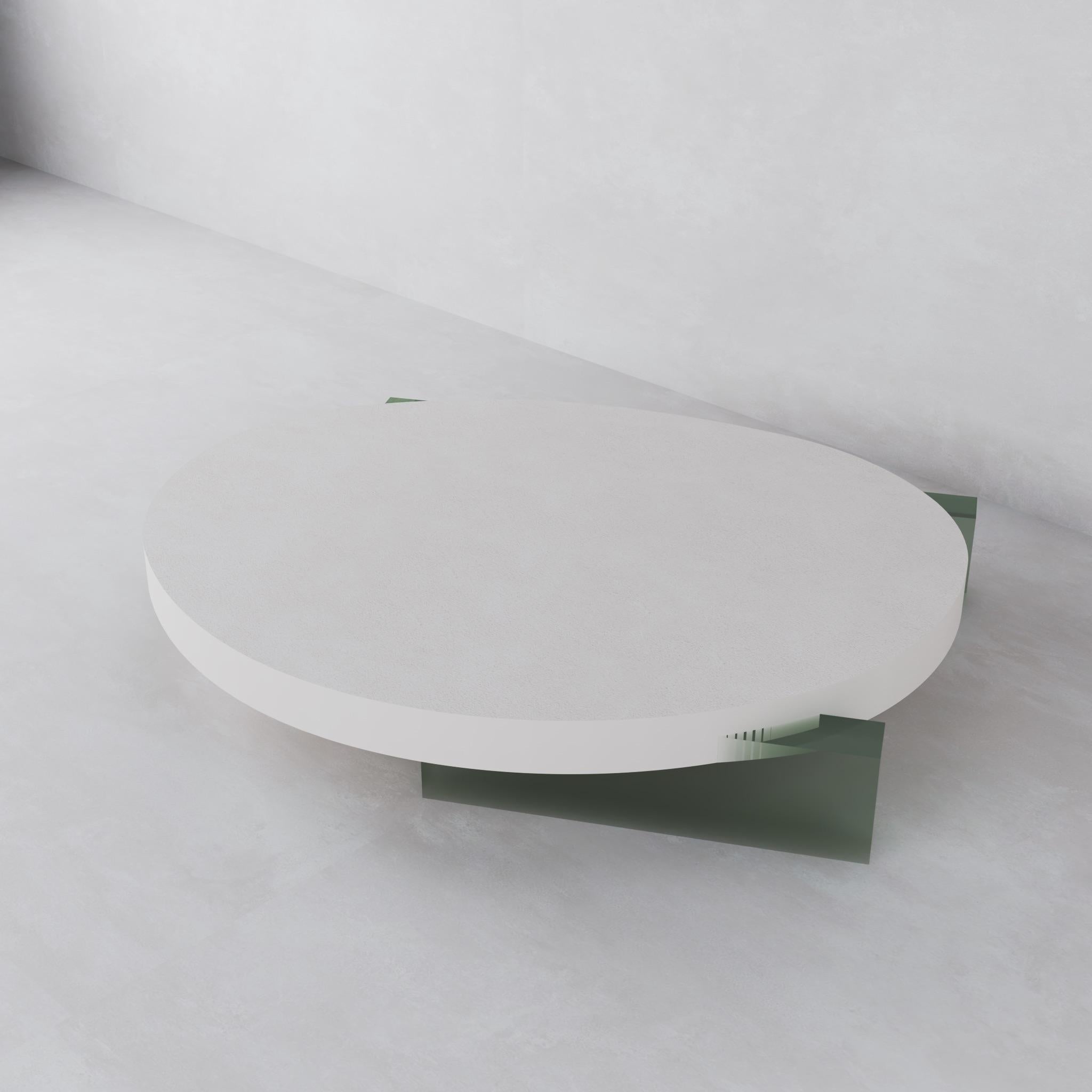 Contemporary Brutalist Clay & Resin Round Coffee Table -  ÉTER Furniture, FACIES 05 For Sale