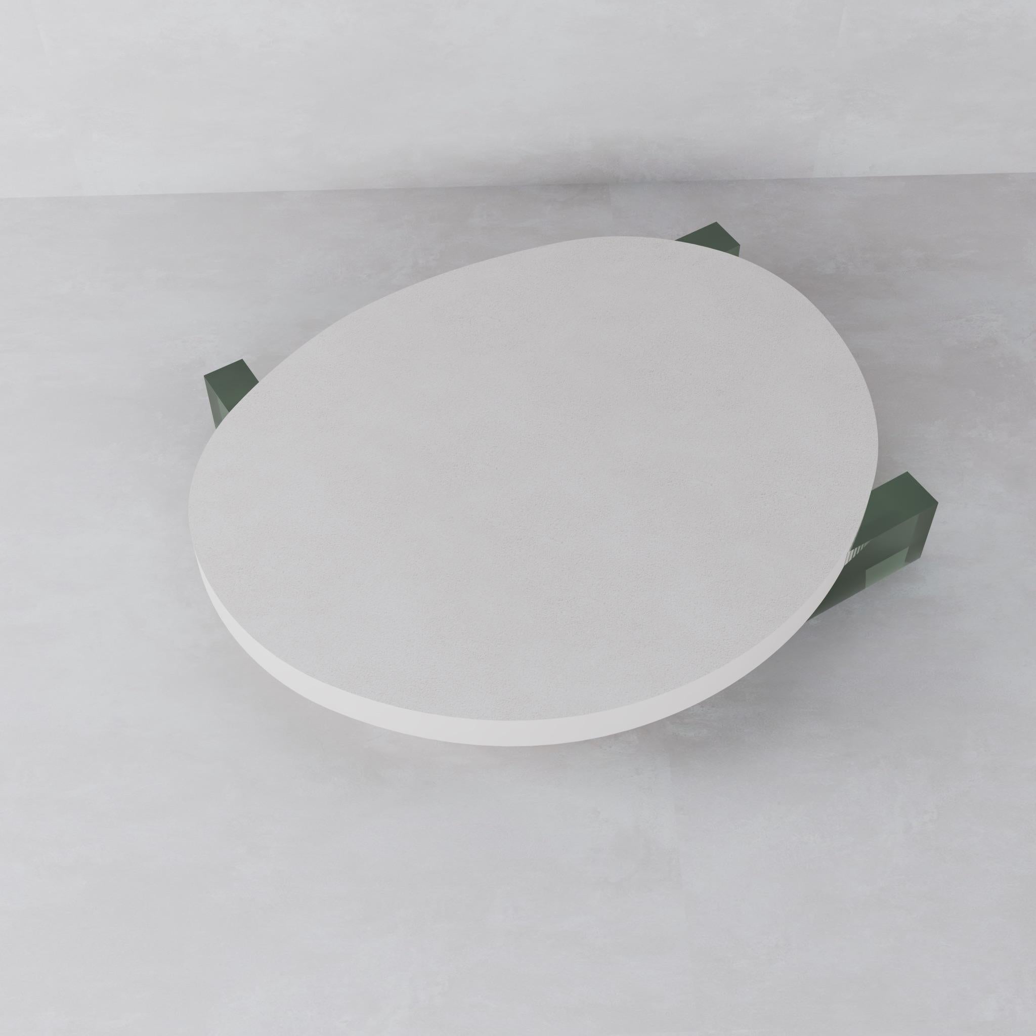 Brutalist Clay & Resin Round Coffee Table -  ÉTER Furniture, FACIES 05 For Sale 1