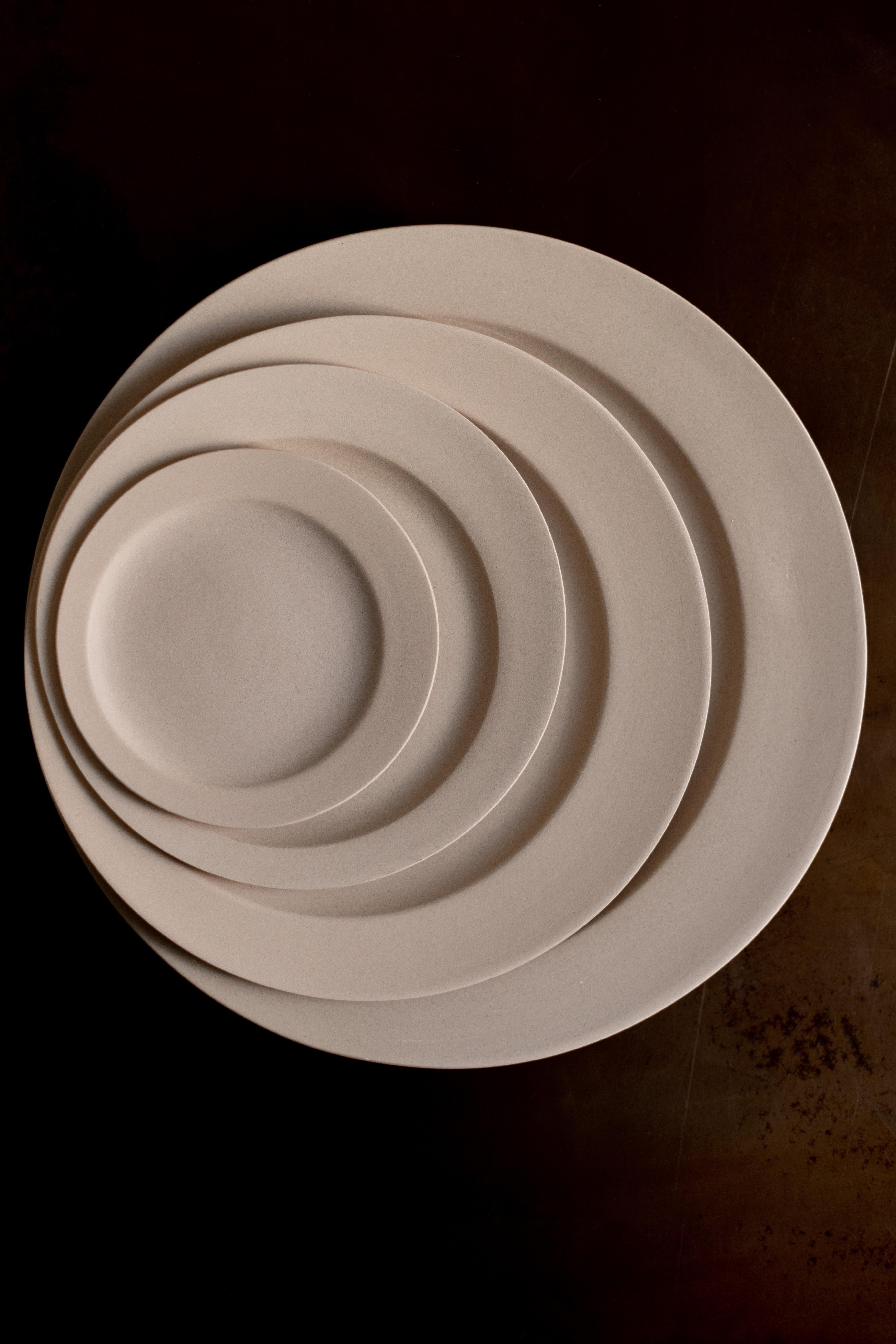 Brutalist ETER SERVE-WARE - Bread and butter plate - EUCLID COLLECTION . Handmade Clay For Sale