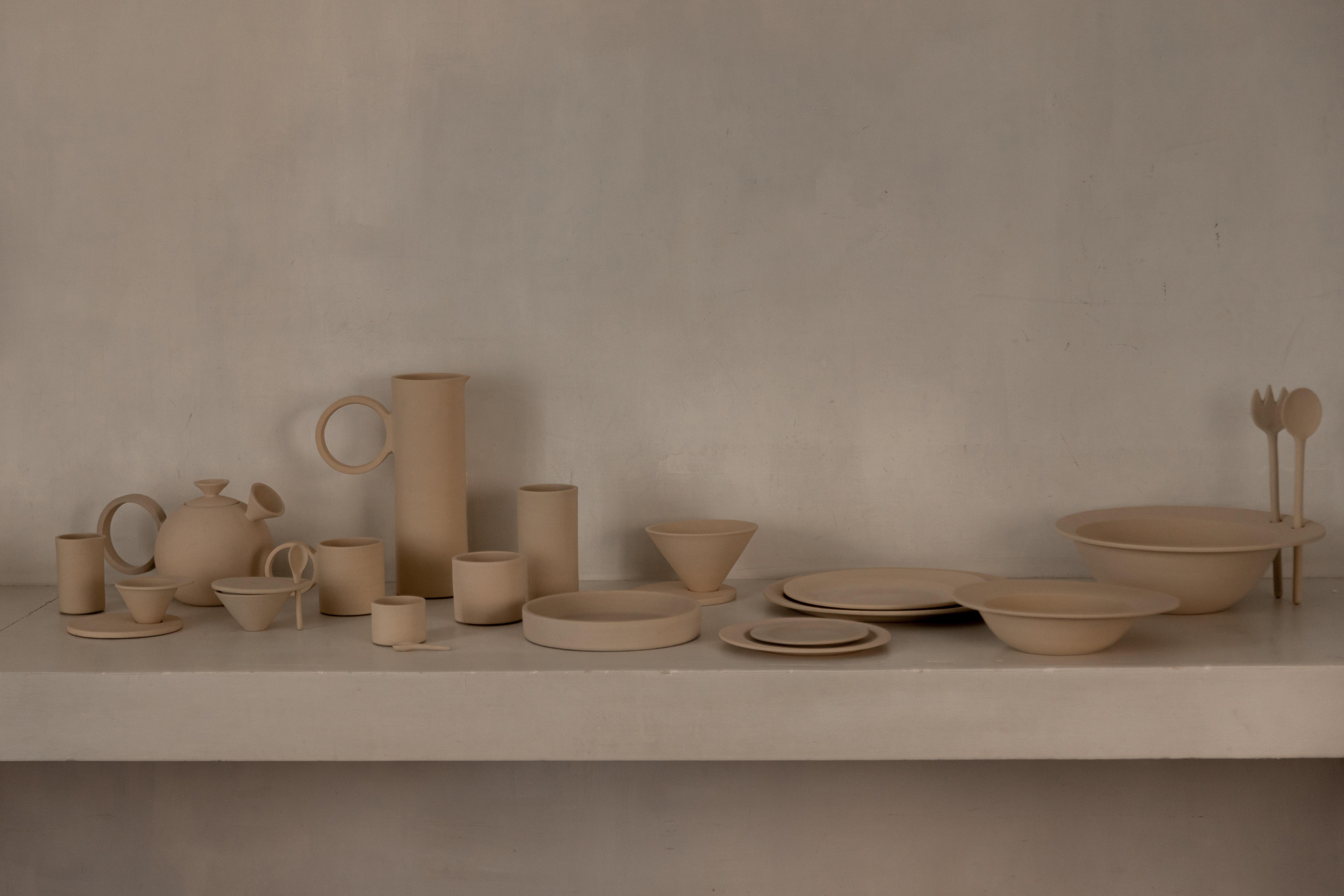 Contemporary ETER SERVE-WARE Cereal bowl -   EUCLID COLLECTION . Handmade Clay For Sale