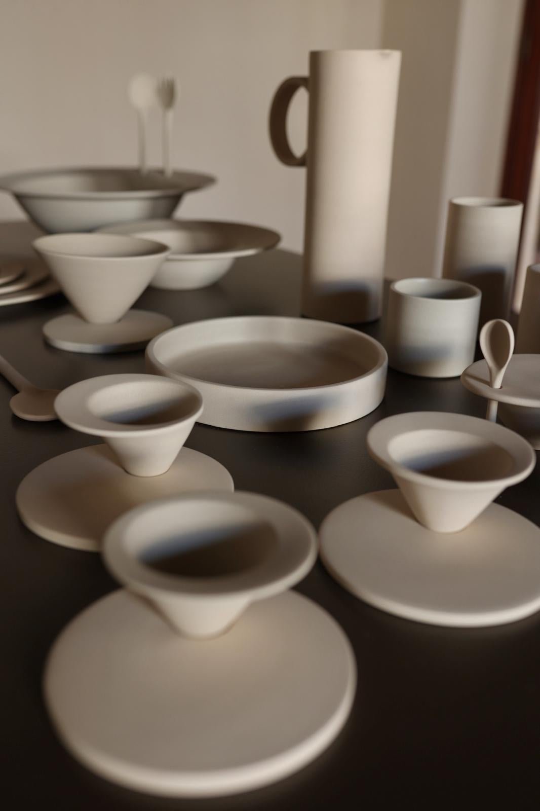 Hand-Crafted ETER SERVE-WARE - Cereal plate - EUCLID COLLECTION . Handmade Clay For Sale