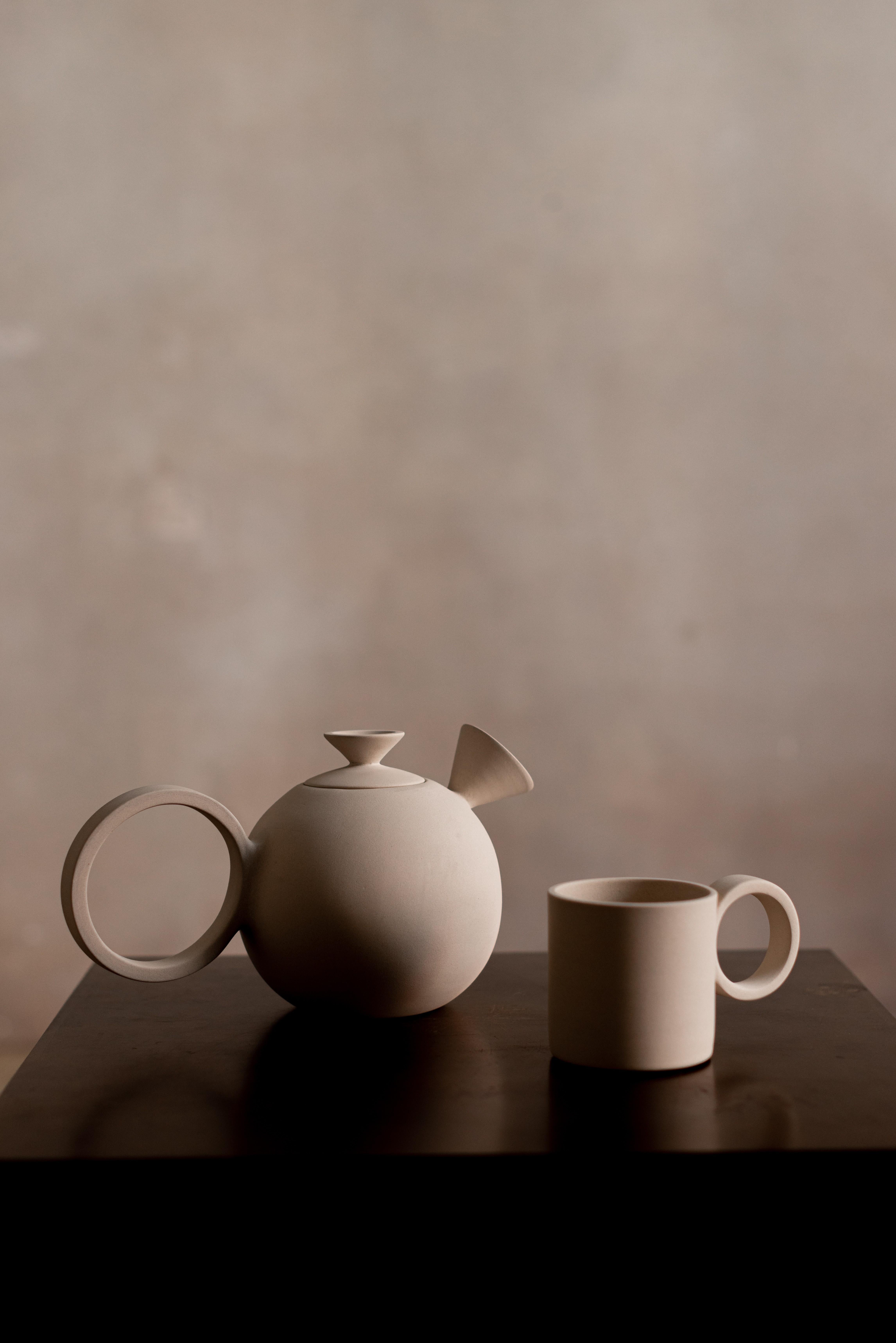 Peruvian ETER SERVE-WARE  - MUG -  EUCLID COLLECTION . Handmade Clay For Sale