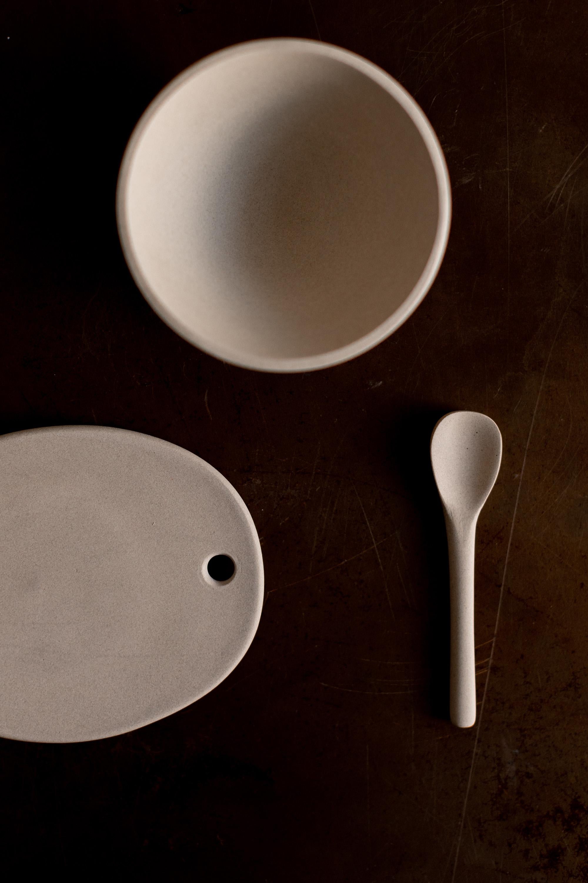 Brutalist ETER SERVE-WARE - Sugar Bowl - EUCLID COLLECTION . Handmade Clay For Sale