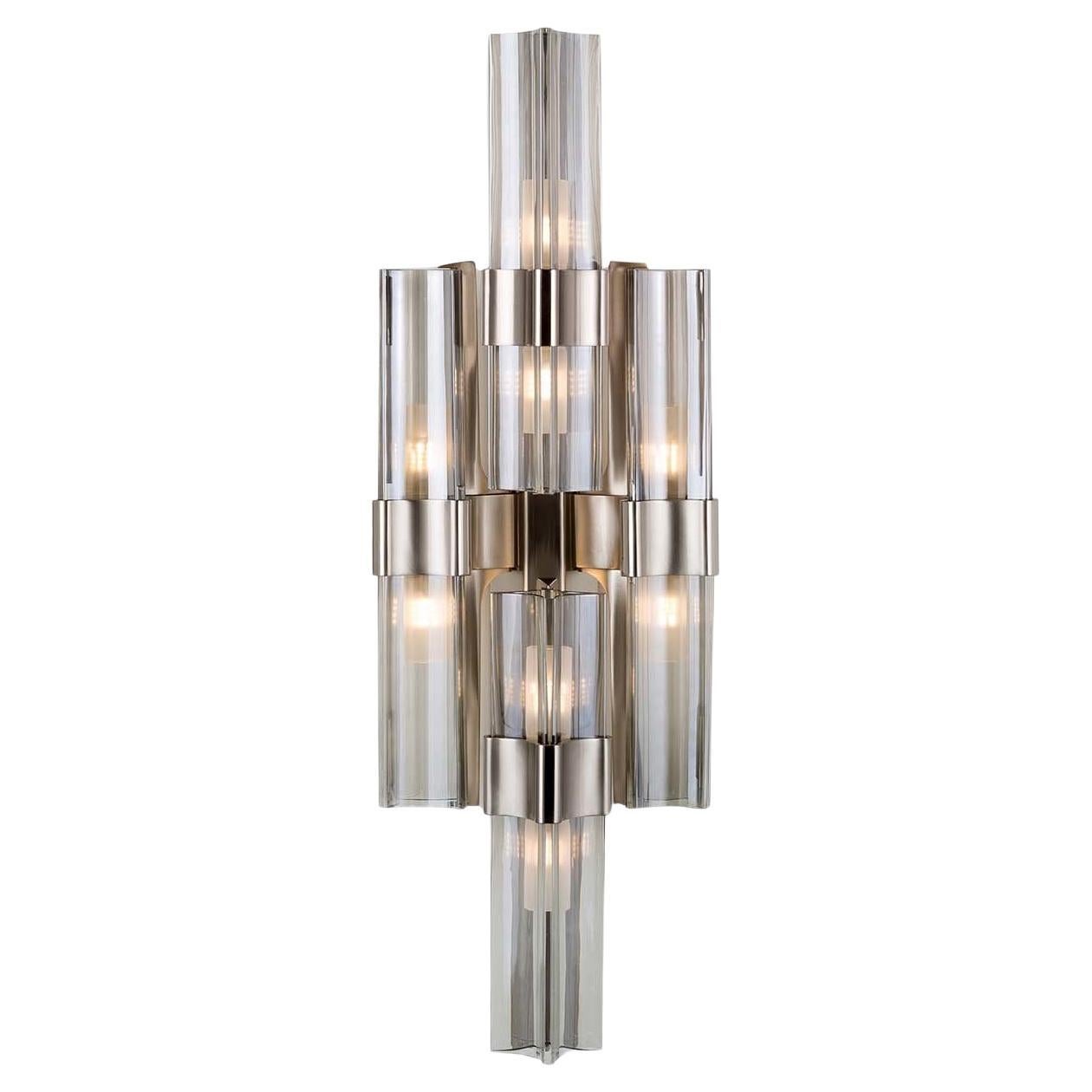 Eterea Wall Lamp Smoke Gray Crystal by Emanuela Benedetti For Sale