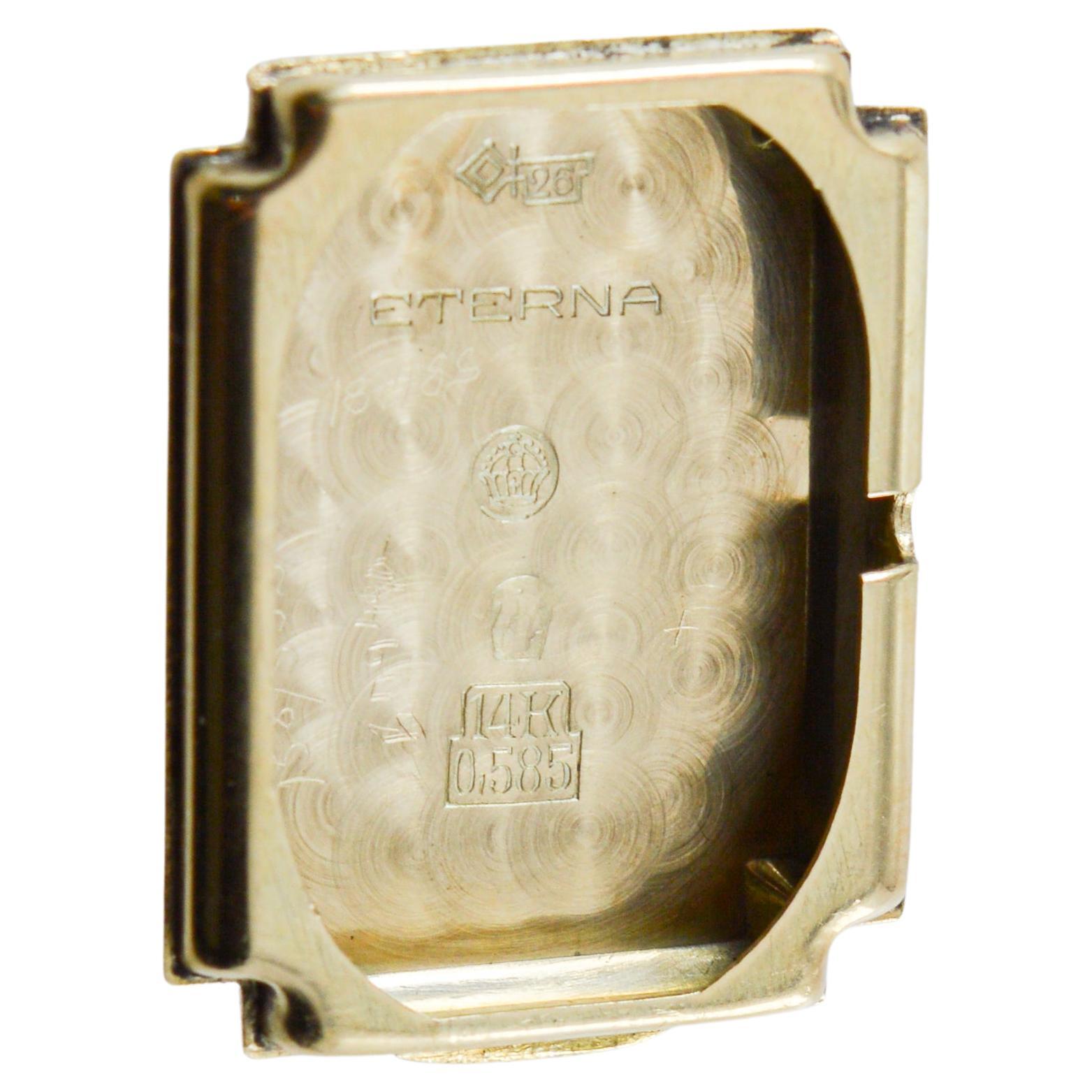 Eterna 14Kt Solid Gold Ladies Art Deco Watch 1940's For Sale 10
