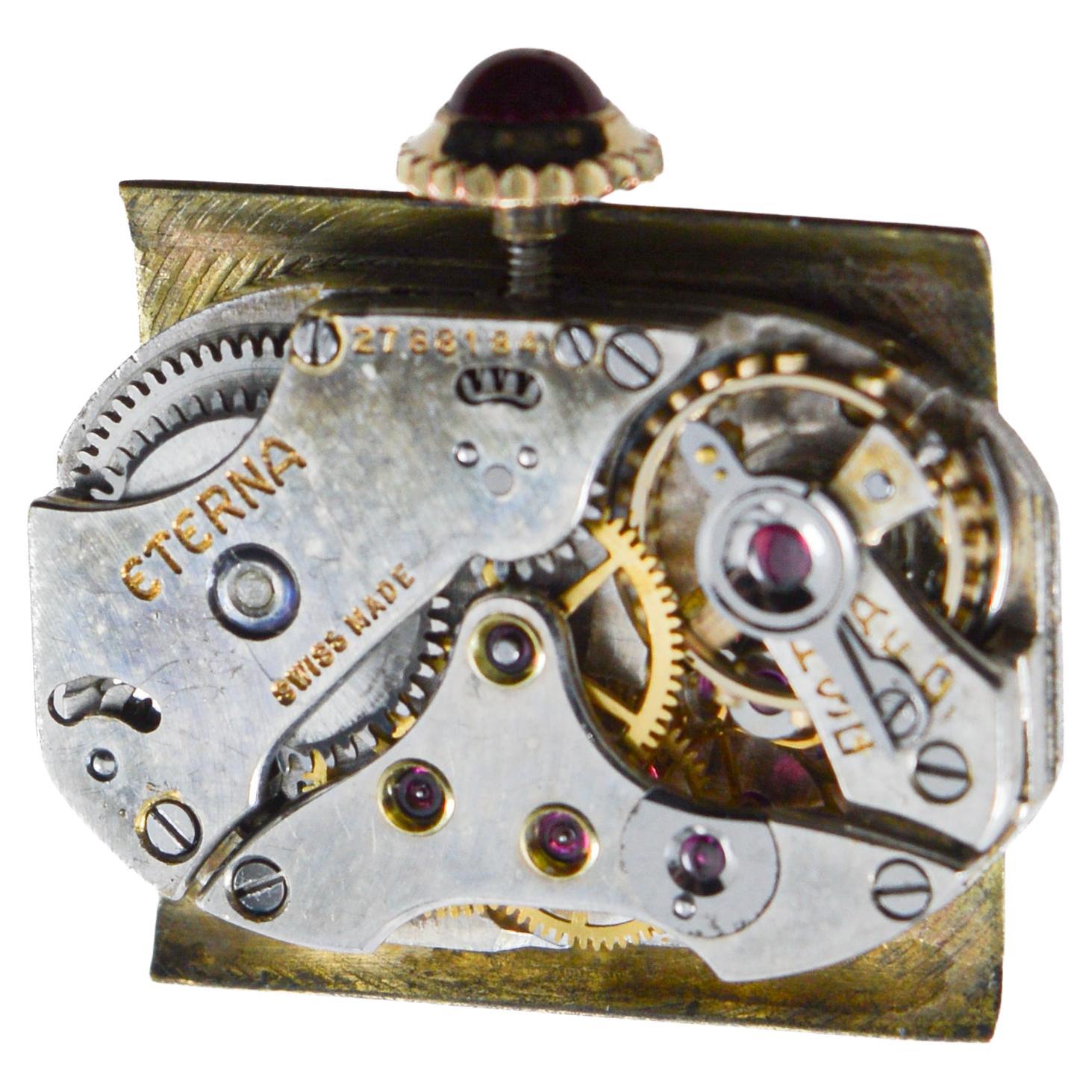 Eterna 14Kt Solid Gold Ladies Art Deco Watch 1940's For Sale 11