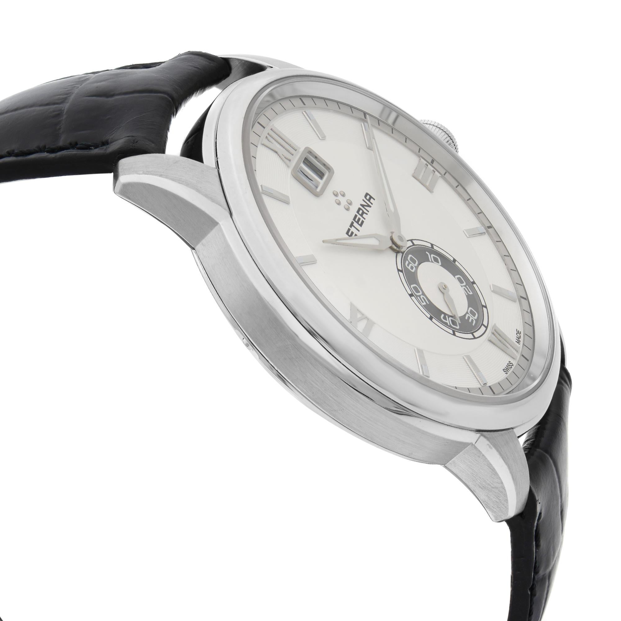 Eterna Adventic Stainless Steel Silver Dial Quartz Men's Watch 2971.41.66.1327 In New Condition In New York, NY