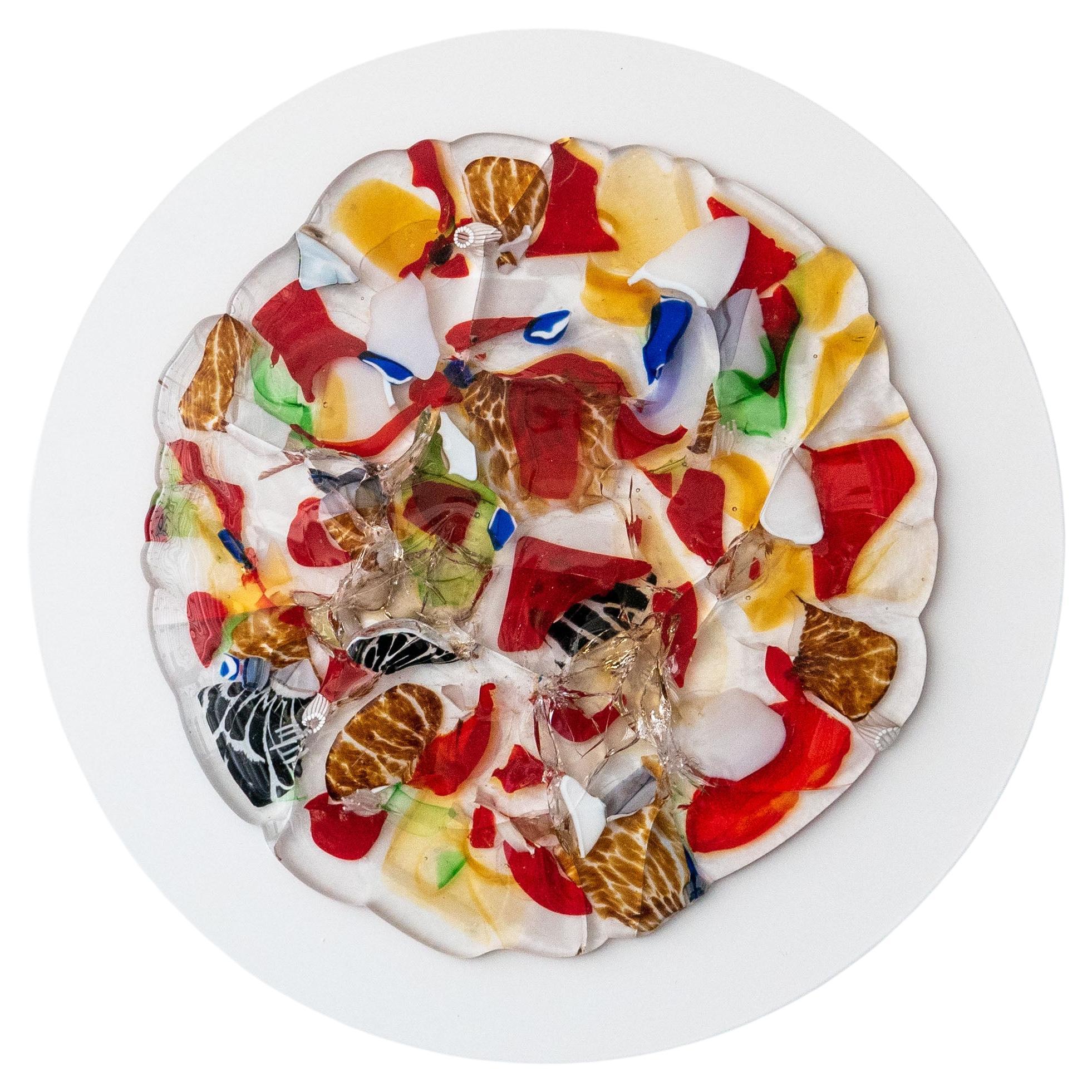 "Eterna" Contemporary Wall Sculpture in Reclaimed Murano Glass by Tommaso Spinzi For Sale