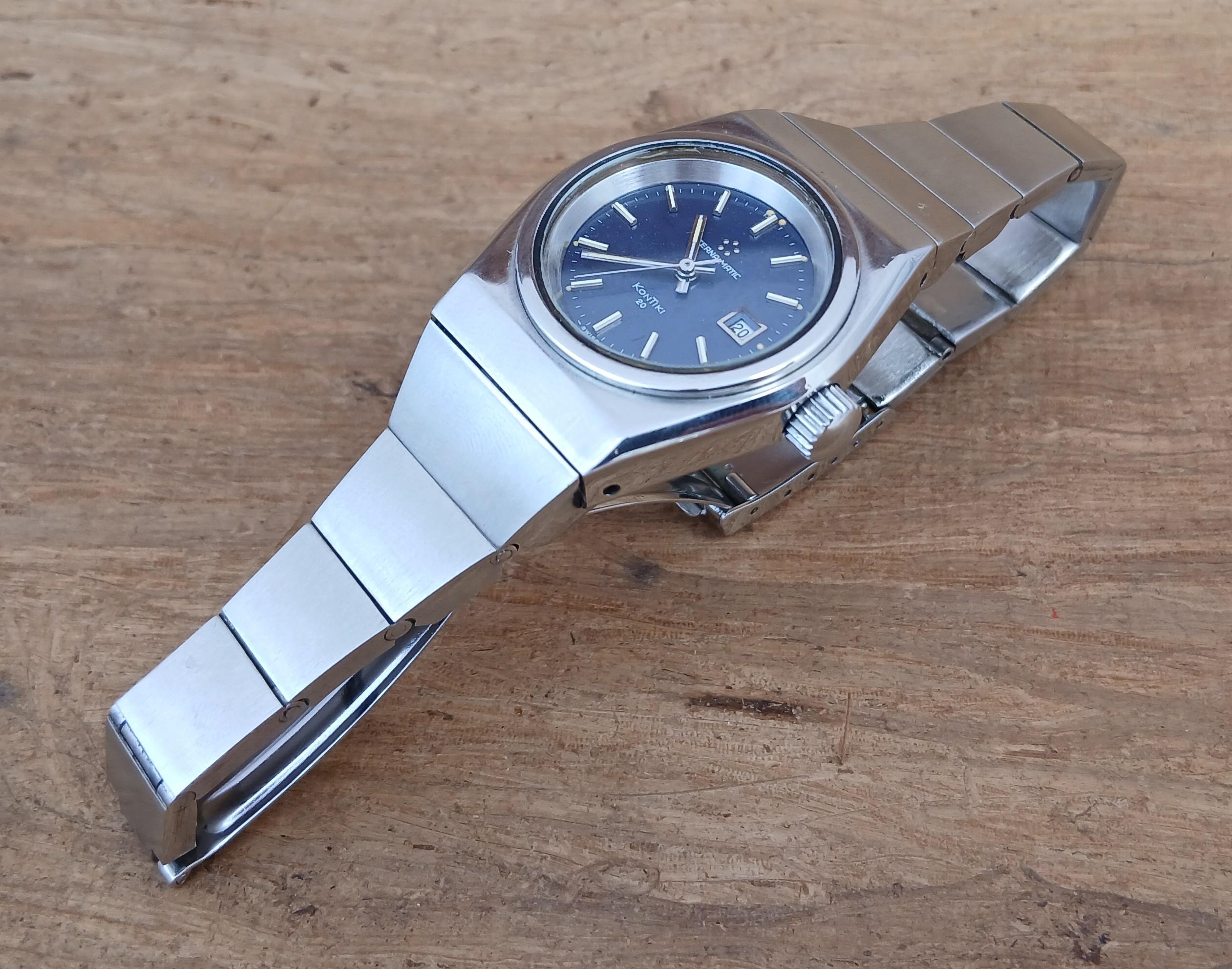 Eterna Eterna-Matic Kontiki 20 Rare Blue Shimmer Dial Steel Damenuhr im Angebot 1