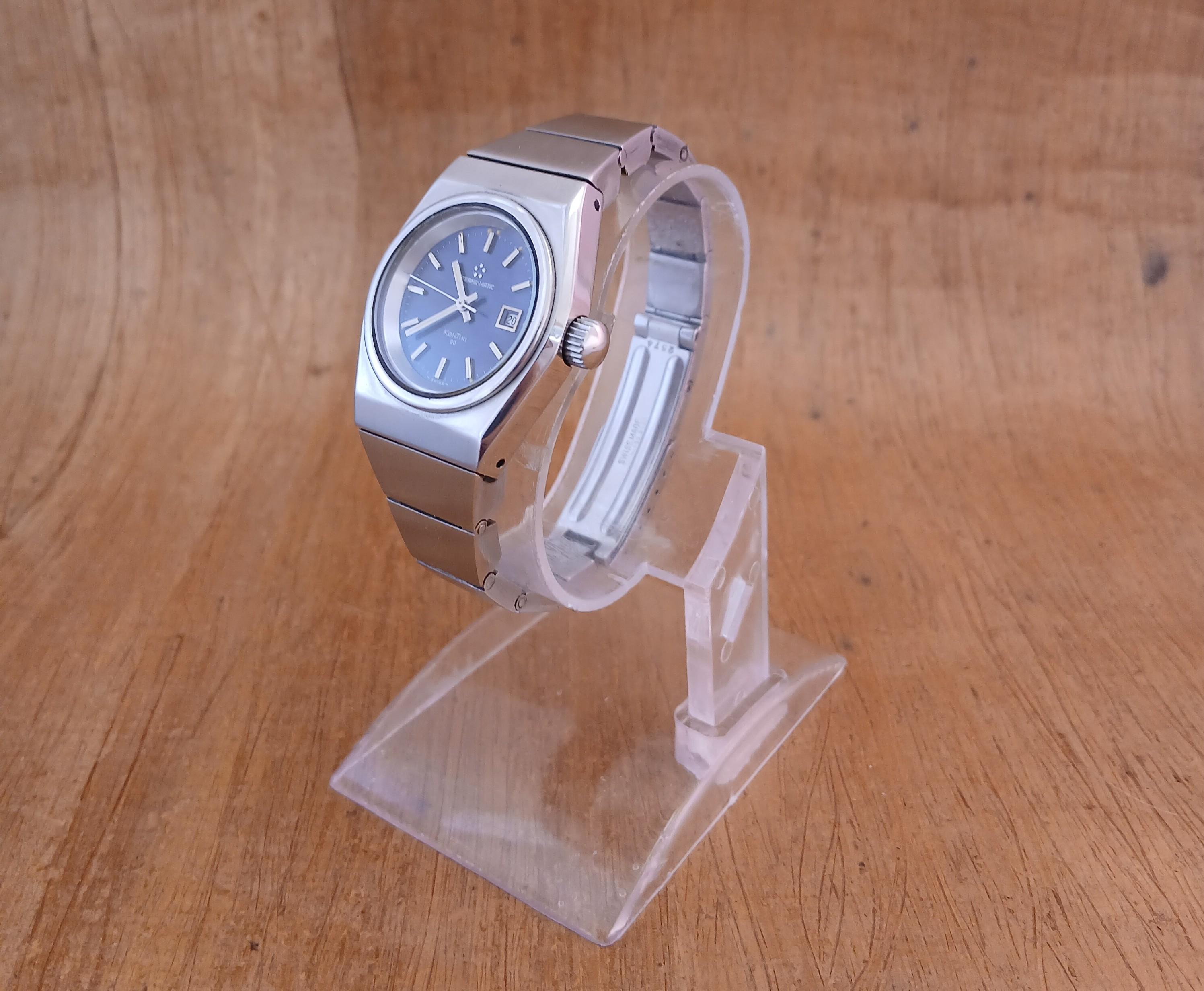 Eterna Eterna-Matic Kontiki 20 Rare Blue Shimmer Dial Steel Damenuhr im Angebot 6