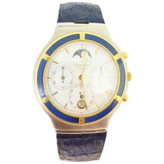 Vintage Eterna Gold Stainless Steel Airforce Chronometer quartz Wristwatch 