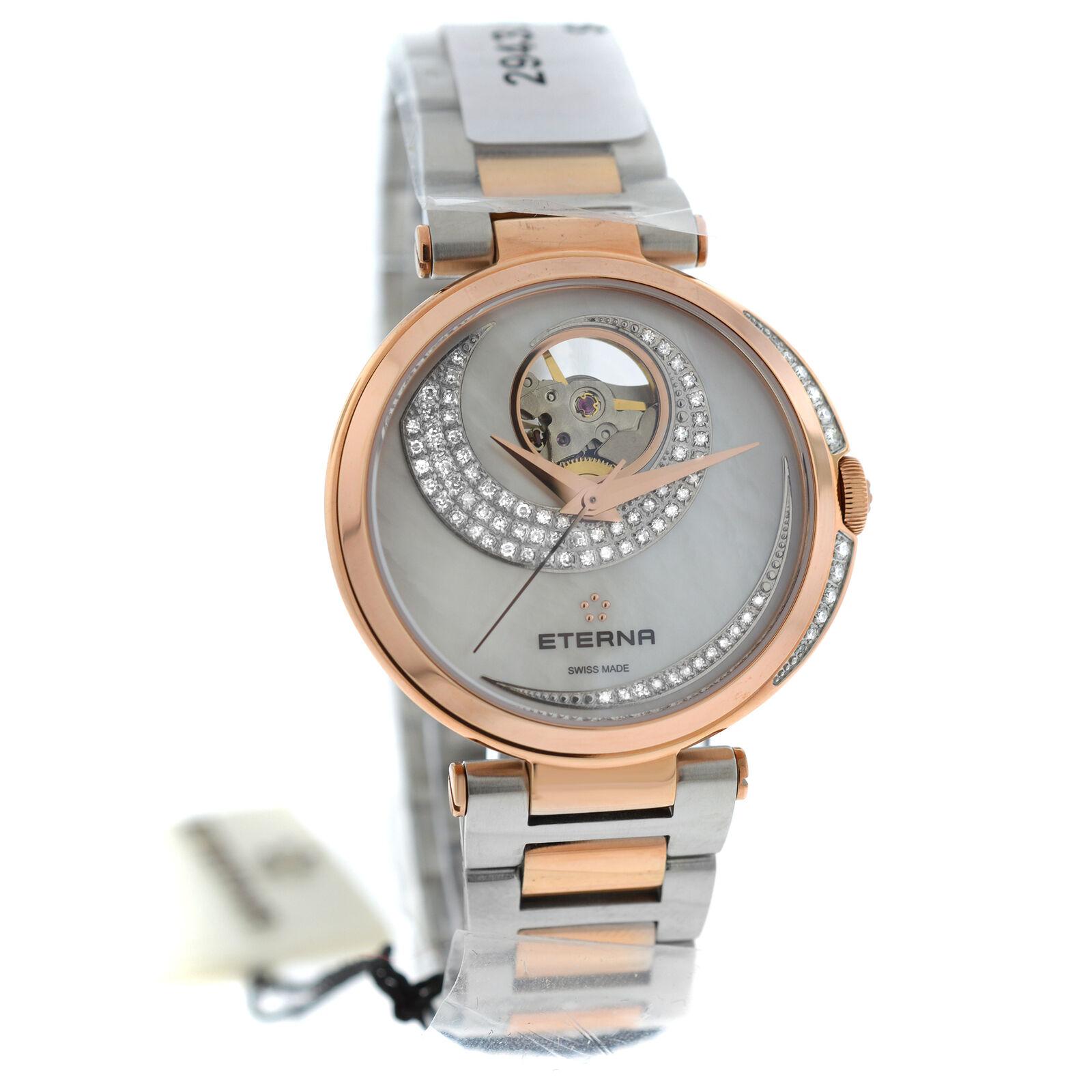 Eterna Grace Open Art 2943.60.69.1730 Diamond Mother of Peral Automatic Watch For Sale 2