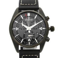 Eterna Kontiki Chronograph Black PVD Steel Quartz Men's Watch 1250.43.41.1308