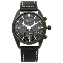 Eterna Kontiki Chronograph Black PVD Steel Quartz Men's Watch 1250.43.41.1308