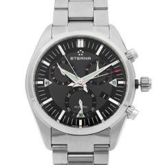 Eterna KonTiki Cronógrafo Acero Negro Gris Reloj de cuarzo para hombre 1250.41.41.0217