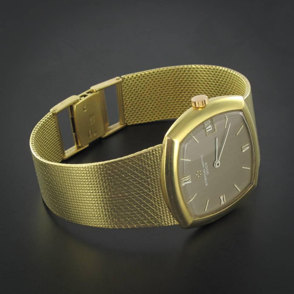Retro Eterna-Matic 3000 yellow gold vintage Automatic Wristwatch, 1960s  For Sale