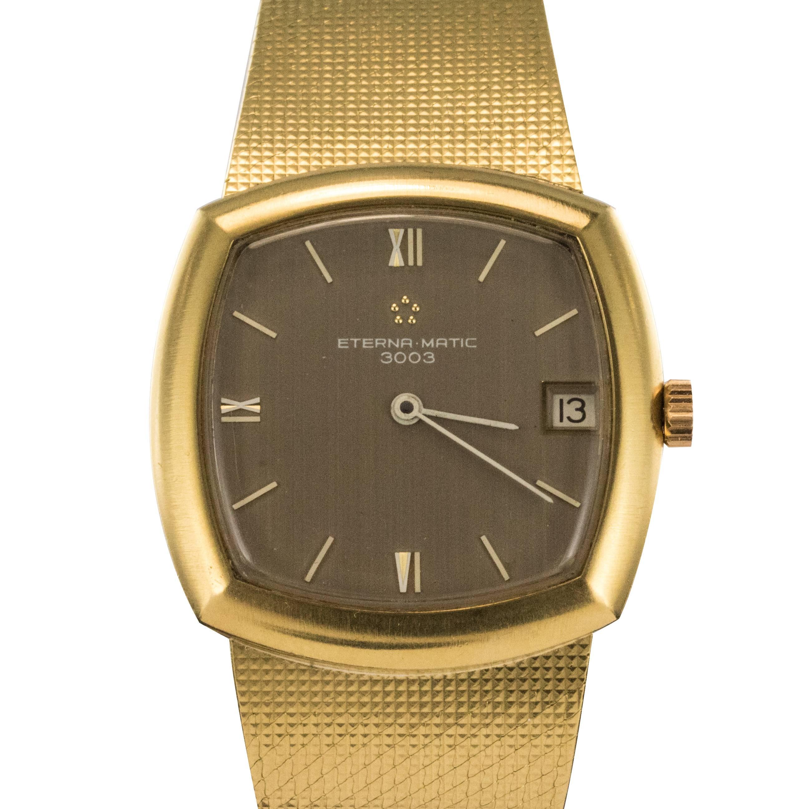 Eterna-Matic 3000 Gelbgold Vintage Automatik-Armbanduhr, 1960er Jahre 