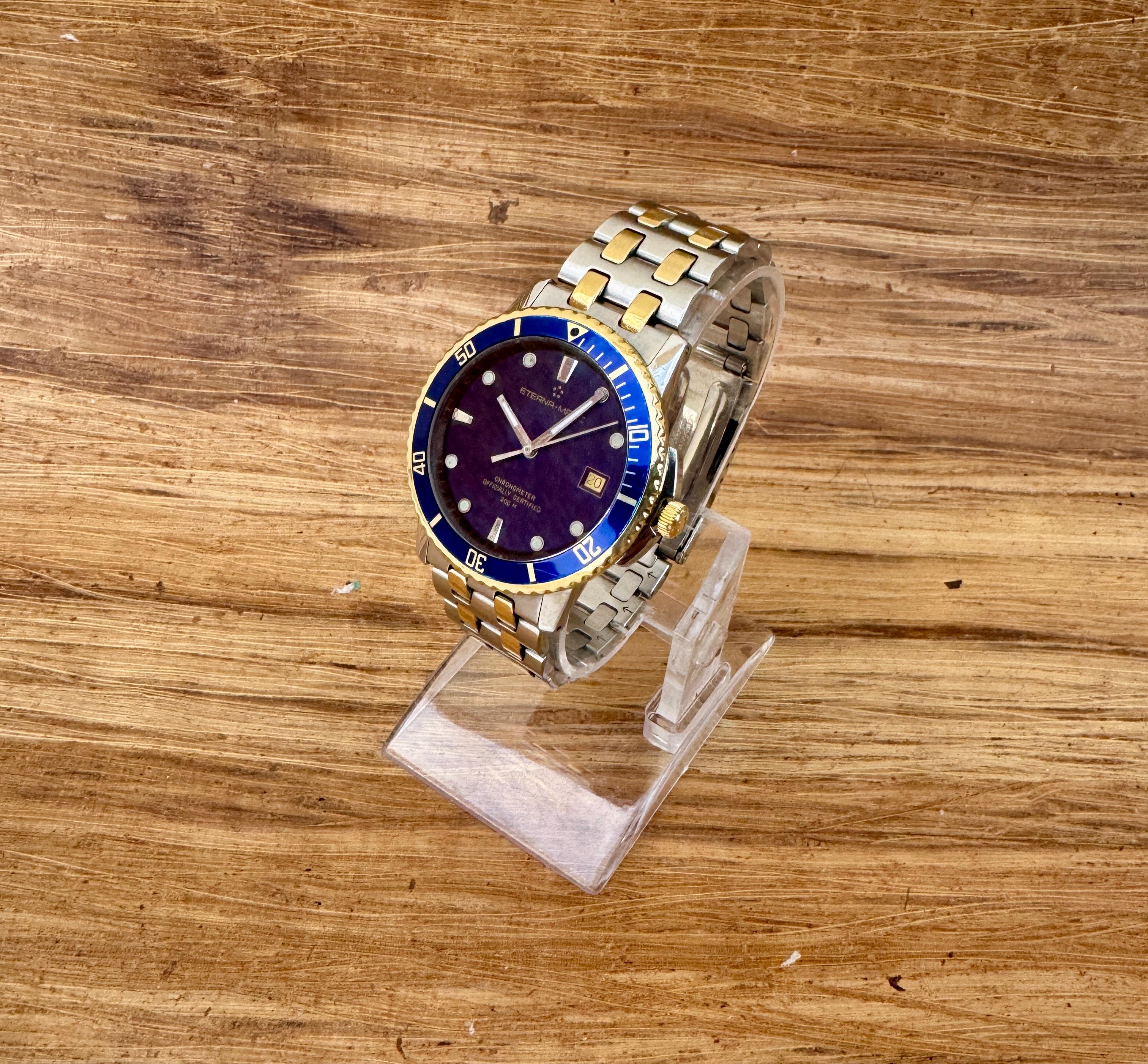 Eterna Matic Kontiki Chronometer Gold & Steel Watch For Sale 7