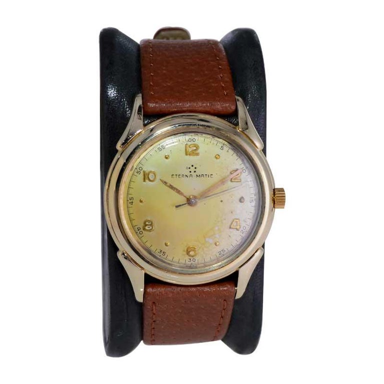 Eterna Matic Yellow Gold Filled Art Deco Watch with Original Dial 1940's or  50's For Sale at 1stDibs | eterna matic gold watch, eterna-matic 3000 18k  gold watch, eternamatic watch