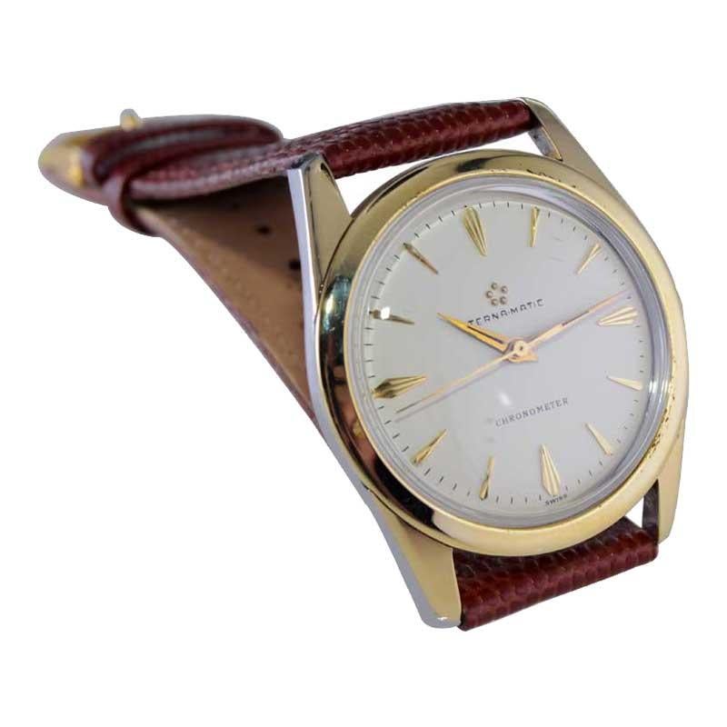 Eterna Matic Yellow Gold Filled Art Deco with Original Dial from 1950's For Sale 1
