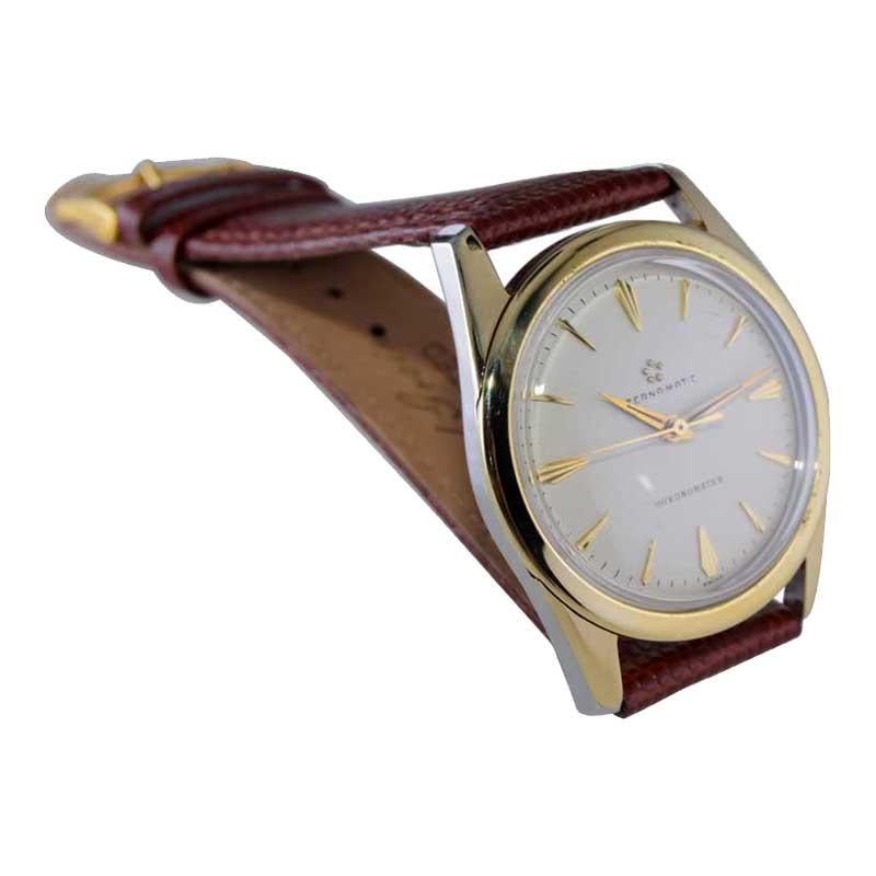 Eterna Matic Yellow Gold Filled Art Deco with Original Dial from 1950's For Sale 2