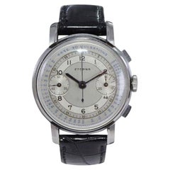 Eterna Edelstahl 1930er Doctor's Pulsation Chronograph Uhr