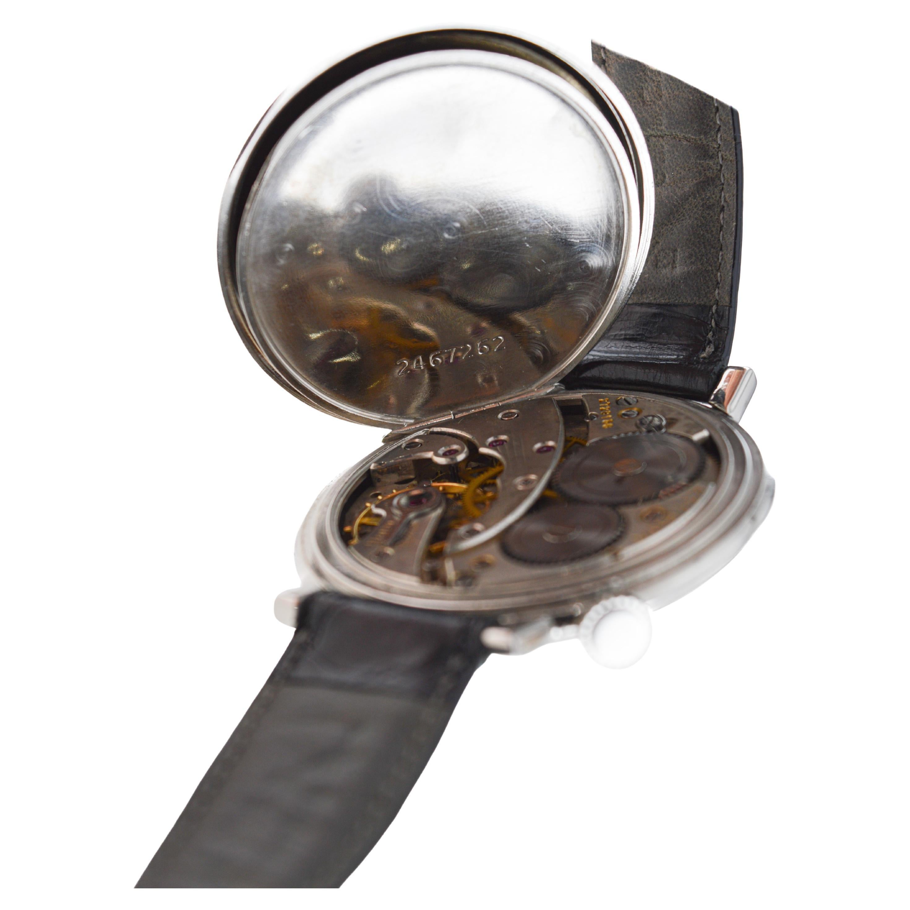 Eterna Stainless Steel Art deco Custom Made Watch For Sale 12