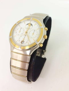 Eterna Yellow Gold Stainless Steel Airforce Chronometer Quartz Wristwatch