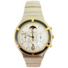 Retro Eterna Yellow Gold Stainless Steel Airforce Chronometer Quartz Wristwatch