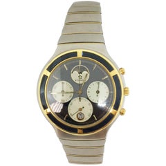 Retro Eterna Yellow Gold Stainless Steel Airforce Chronometer Quartz Wristwatch