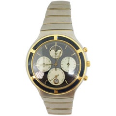 Eterna Yellow Gold Stainless Steel Airforce Chronometer Quartz Wristwatch