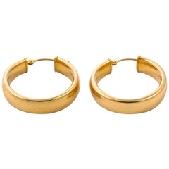 EternaGold 14K Gold Polished Hoop Earrings circa 1990s