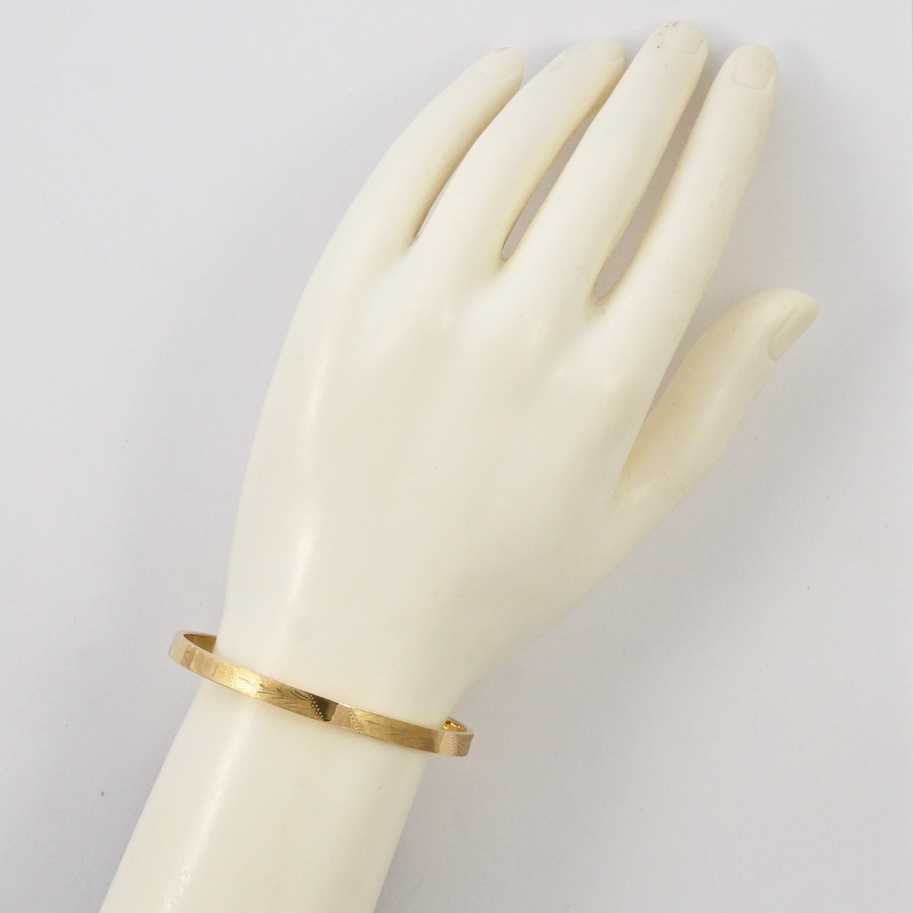 Bangle EternaGold in oro 14 carati con design a foglie, A. Costa in vendita 1