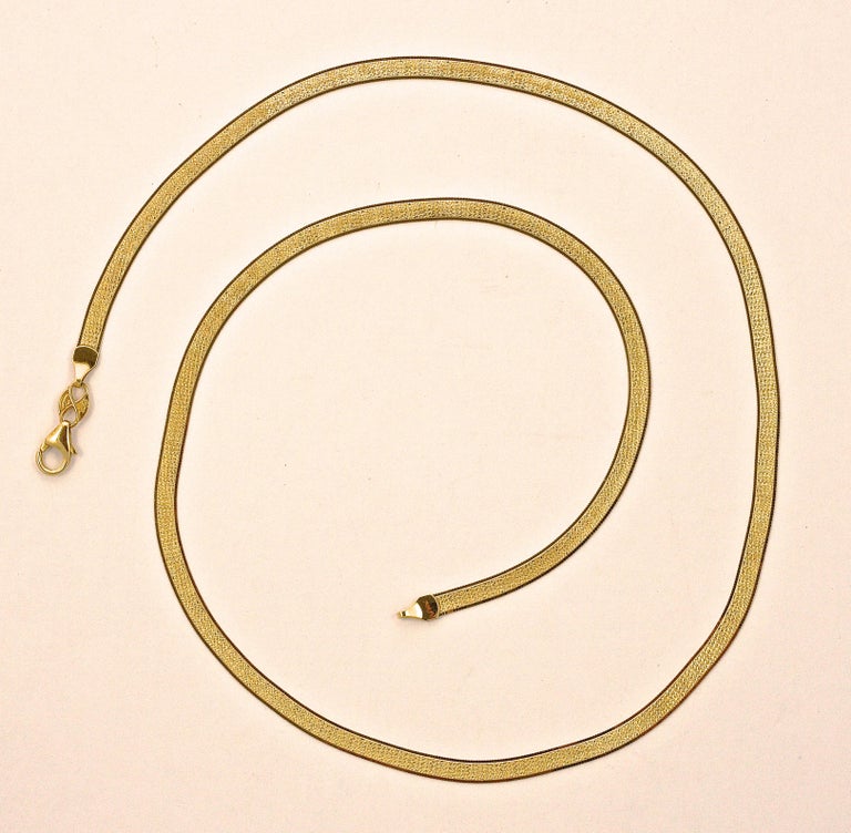 EternaGold Italy 14K Gold Polished Herringbone Link Chain Necklace at ...