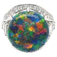 Anello Eternal Aurora 6,50 Carati Opale Nero Rotondo