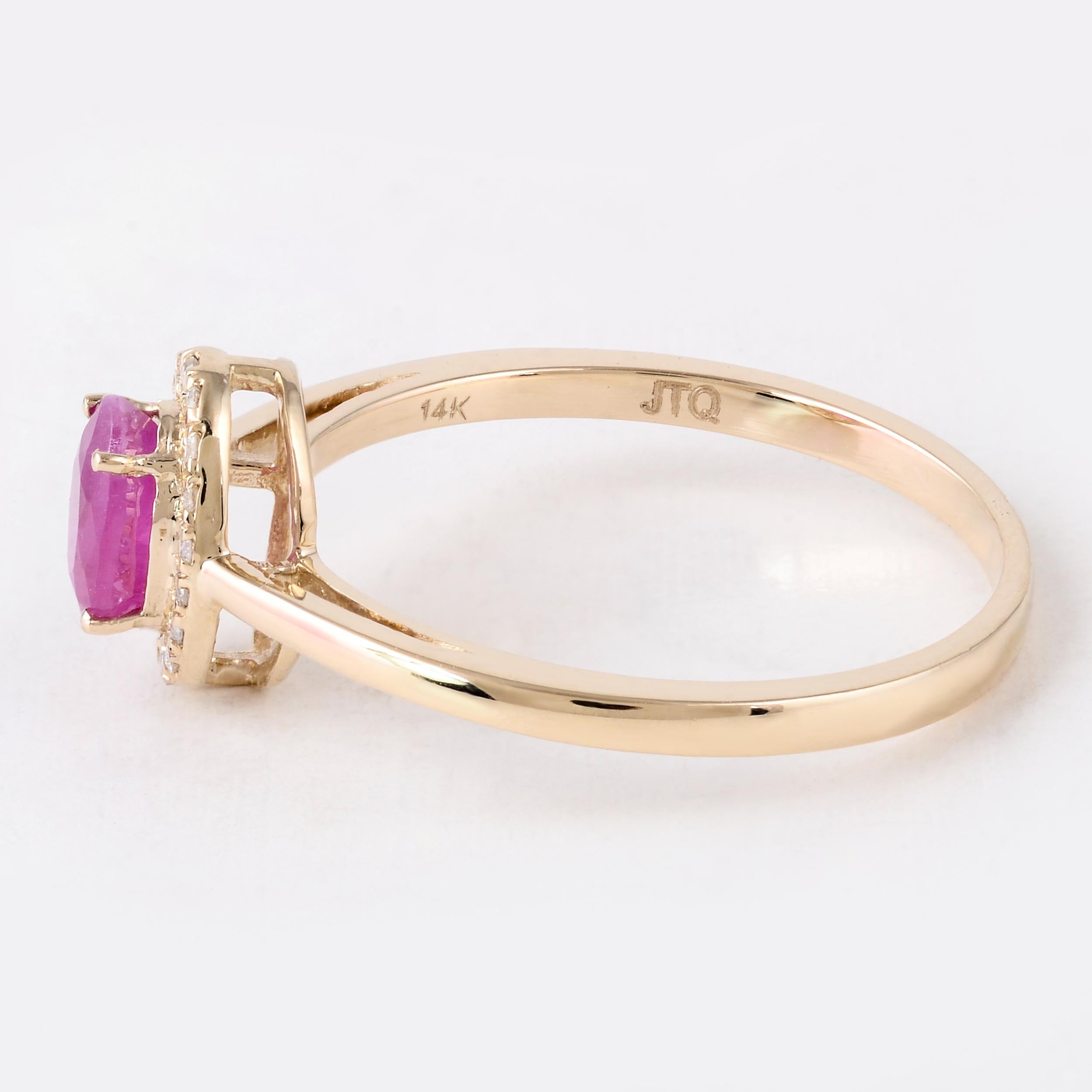 Brilliant Cut Elegant 14K Ruby & Diamond Cocktail Ring, Size 7 - Statement Jewelry Piece For Sale