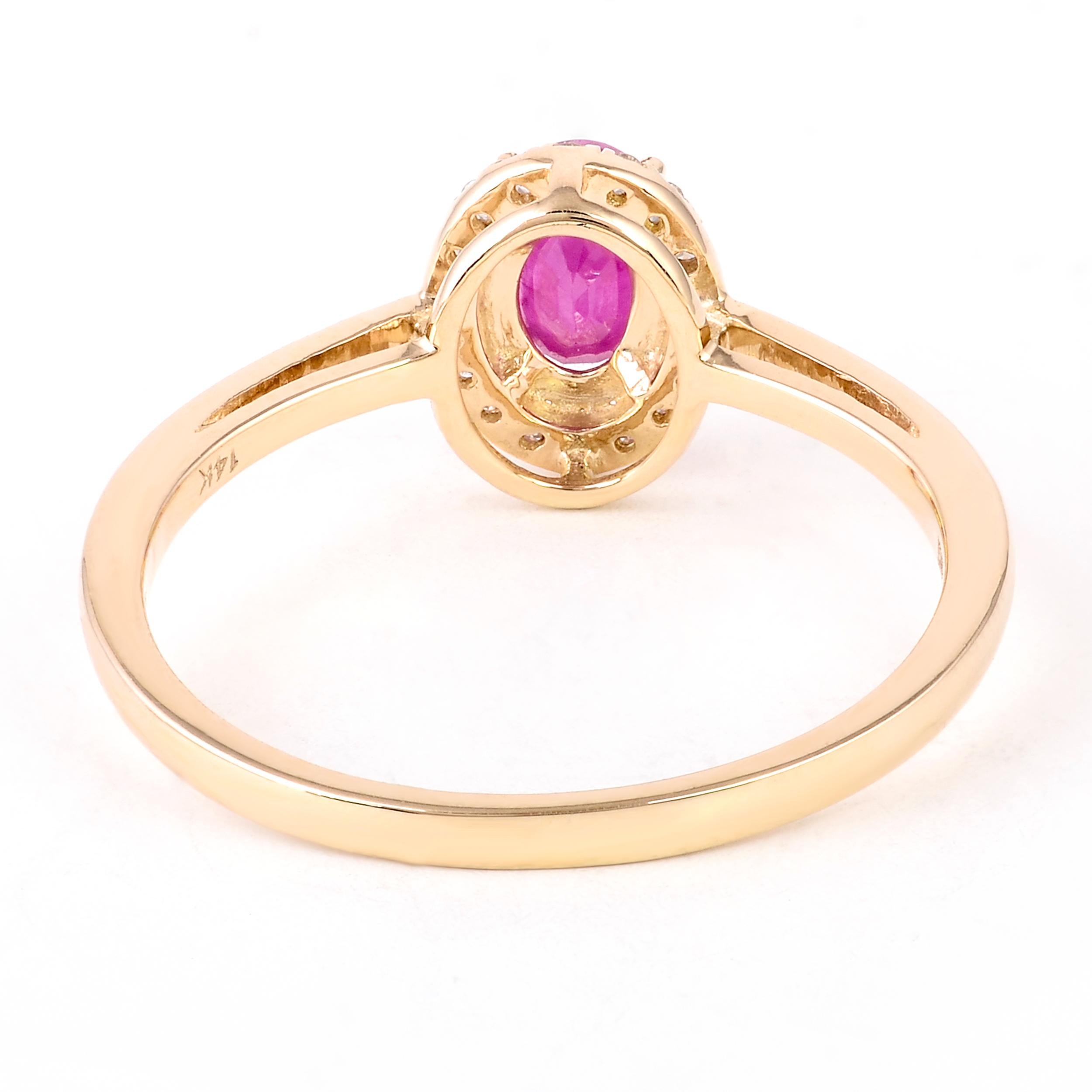 Elegant 14K Ruby & Diamond Cocktail Ring, Size 7 - Statement Jewelry Piece In New Condition For Sale In Holtsville, NY