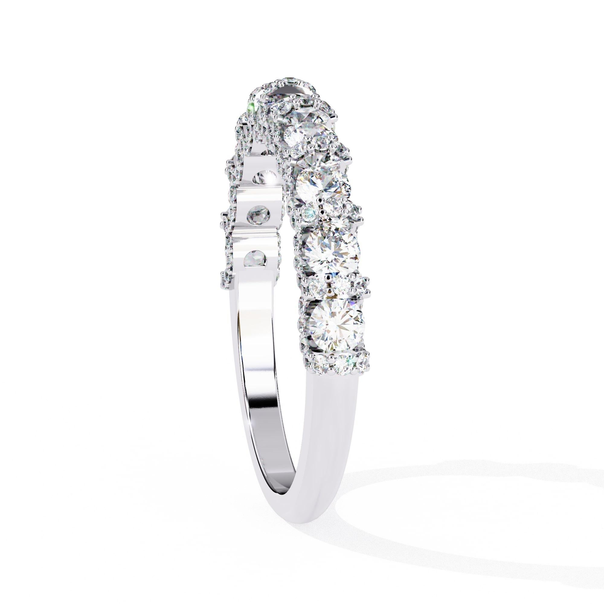 En vente :  Bague d'éclat éternel en or blanc 14 carats avec diamant naturel 3