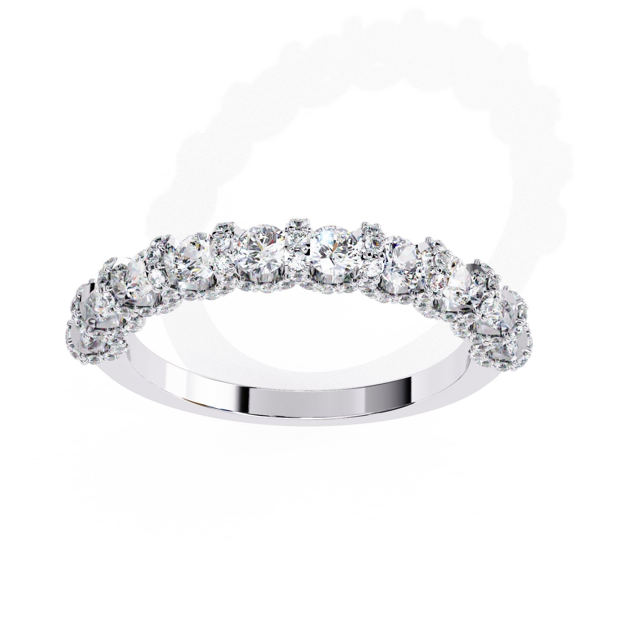 En vente :  Bague d'éclat éternel en or blanc 14 carats avec diamant naturel 4