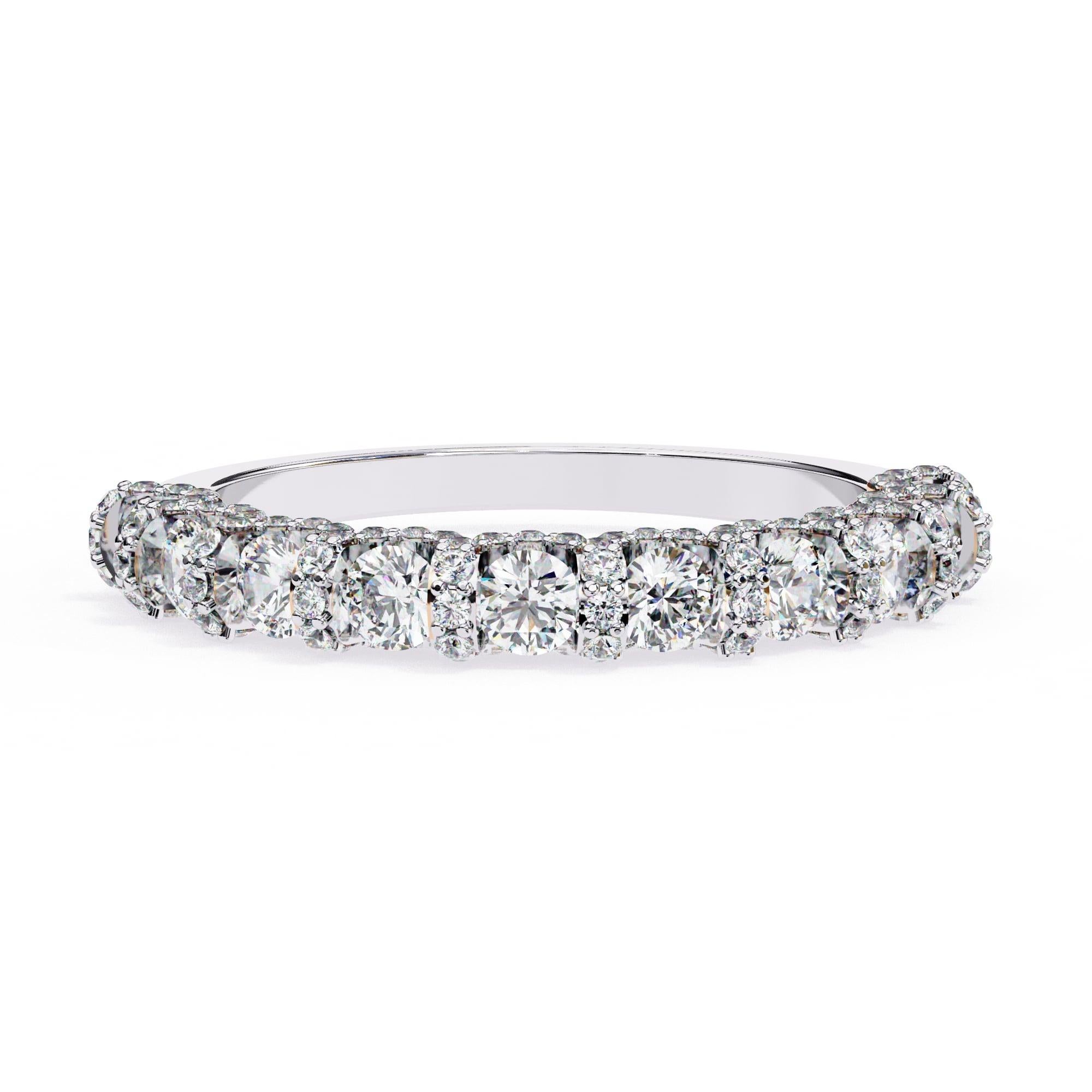 En vente :  Bague d'éclat éternel en or blanc 14 carats avec diamant naturel 5
