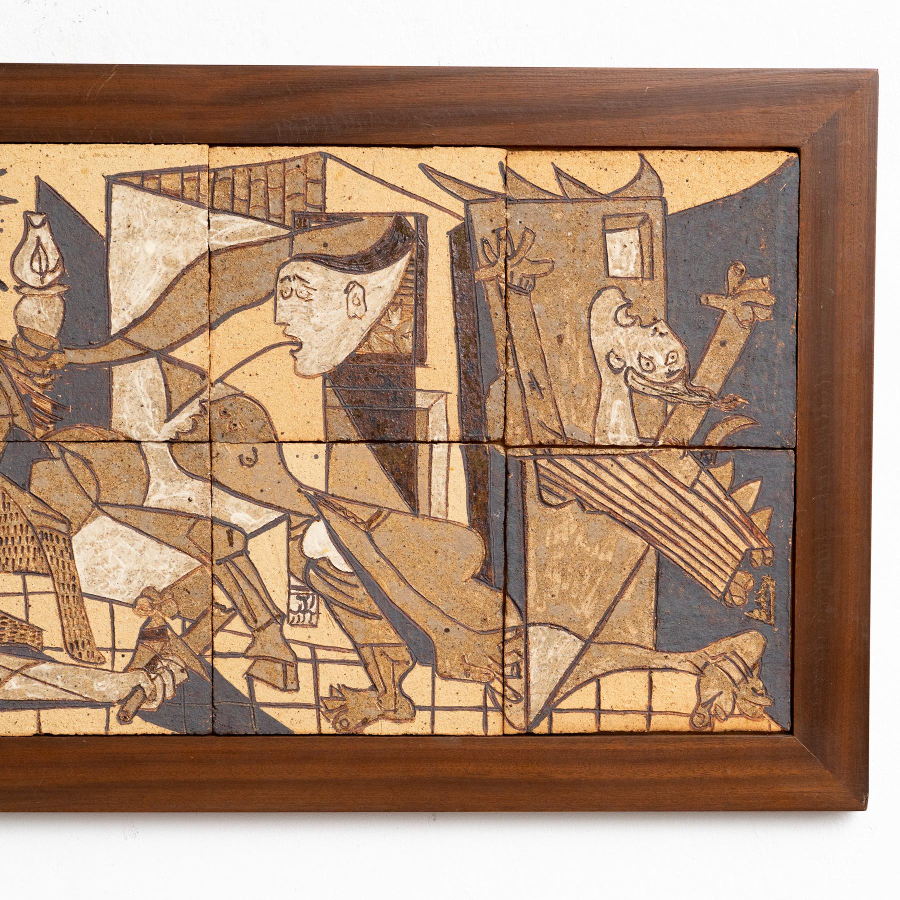 Mid-20th Century Eternal Echoes: A Ceramic Tribute to Picasso's Guernika, circa 1960 For Sale