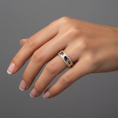 Bague éternelle en or jaune 14K (ou 18k sur demande) avec émeraude et diamant
