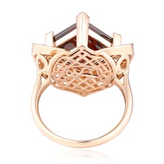 Eternal Flame 14KT Gold Garnet and Diamond Heart Statement Ring
